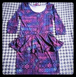 Sexy Boho Bodycon peplum top minidress